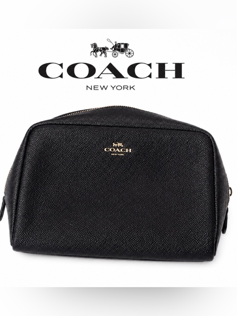 COACH Black Leather Travel Pouch (Needs Zipper) 
Project